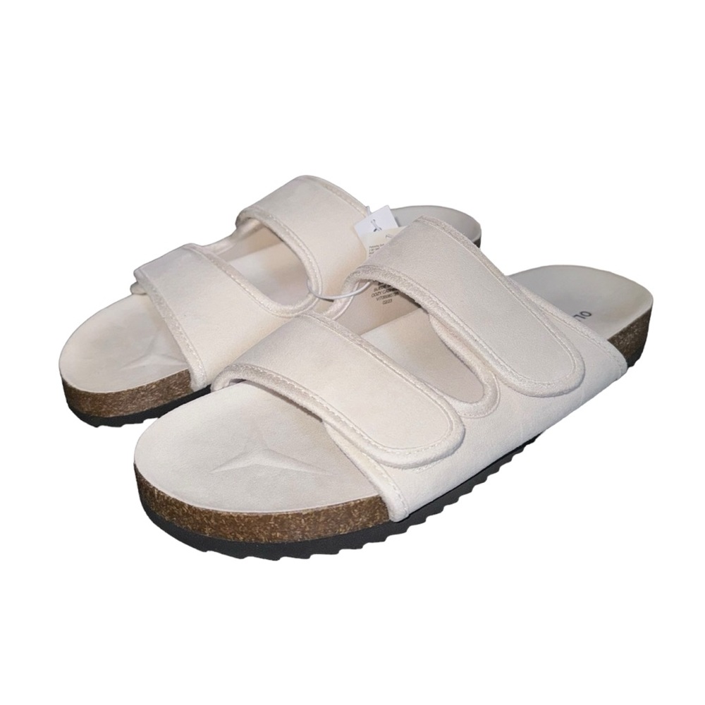 Old Navy Double Strap Faux-Suede Sandals In Light Beige